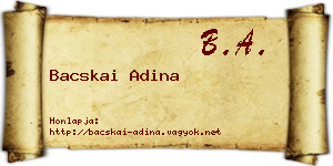 Bacskai Adina névjegykártya